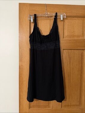 Cosabella Curvy Black Lace-Detail Slip Chemise